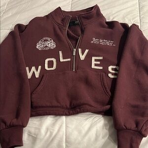 Darc Sport Maroon Wolves Half-Zip Top Size Small